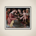 Den hellige familie med den lille Johannes, Skt. Elisabeth (Johannes' moder) og Skt. Anna (Marias moder) framed