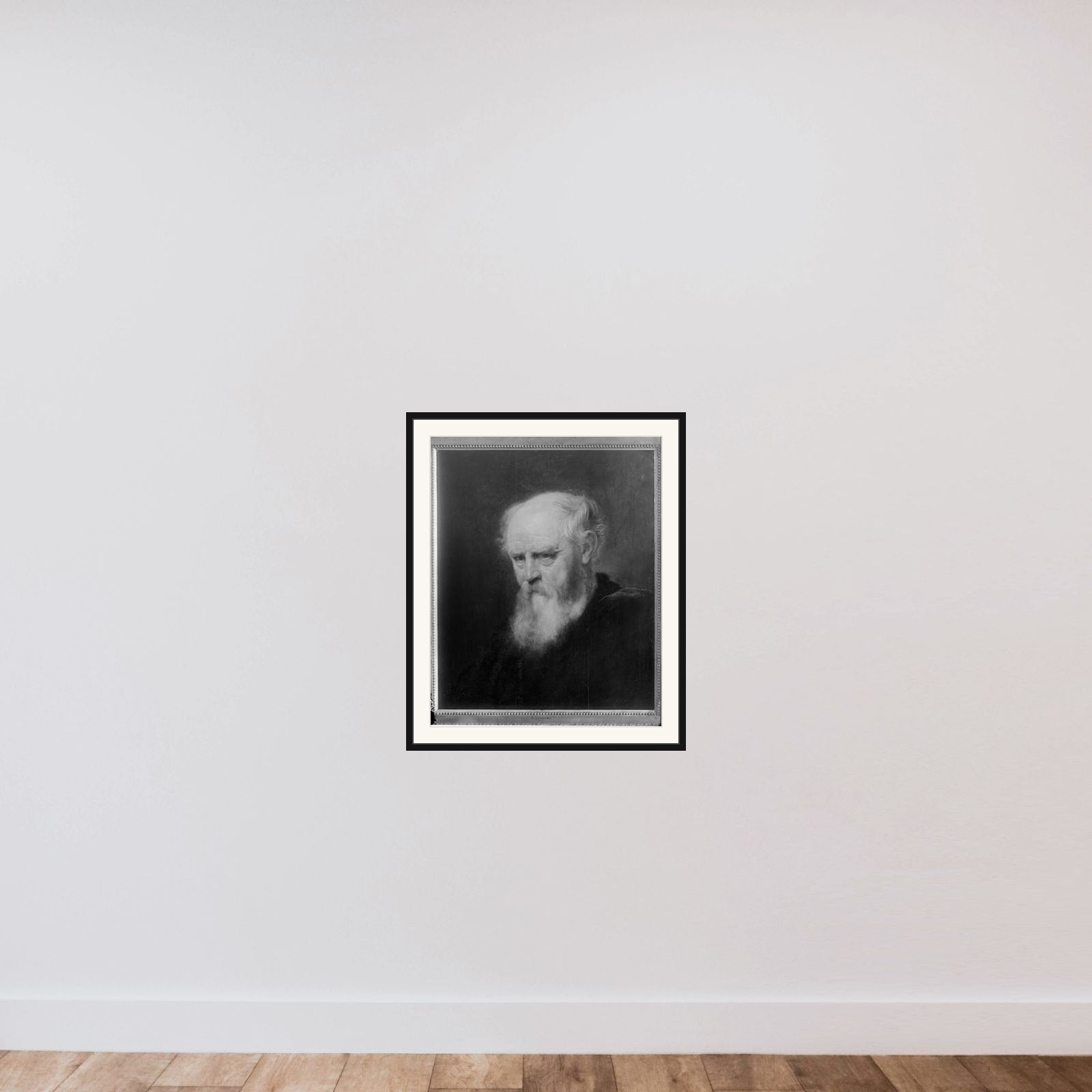 En skægget olding framed — shown to scale