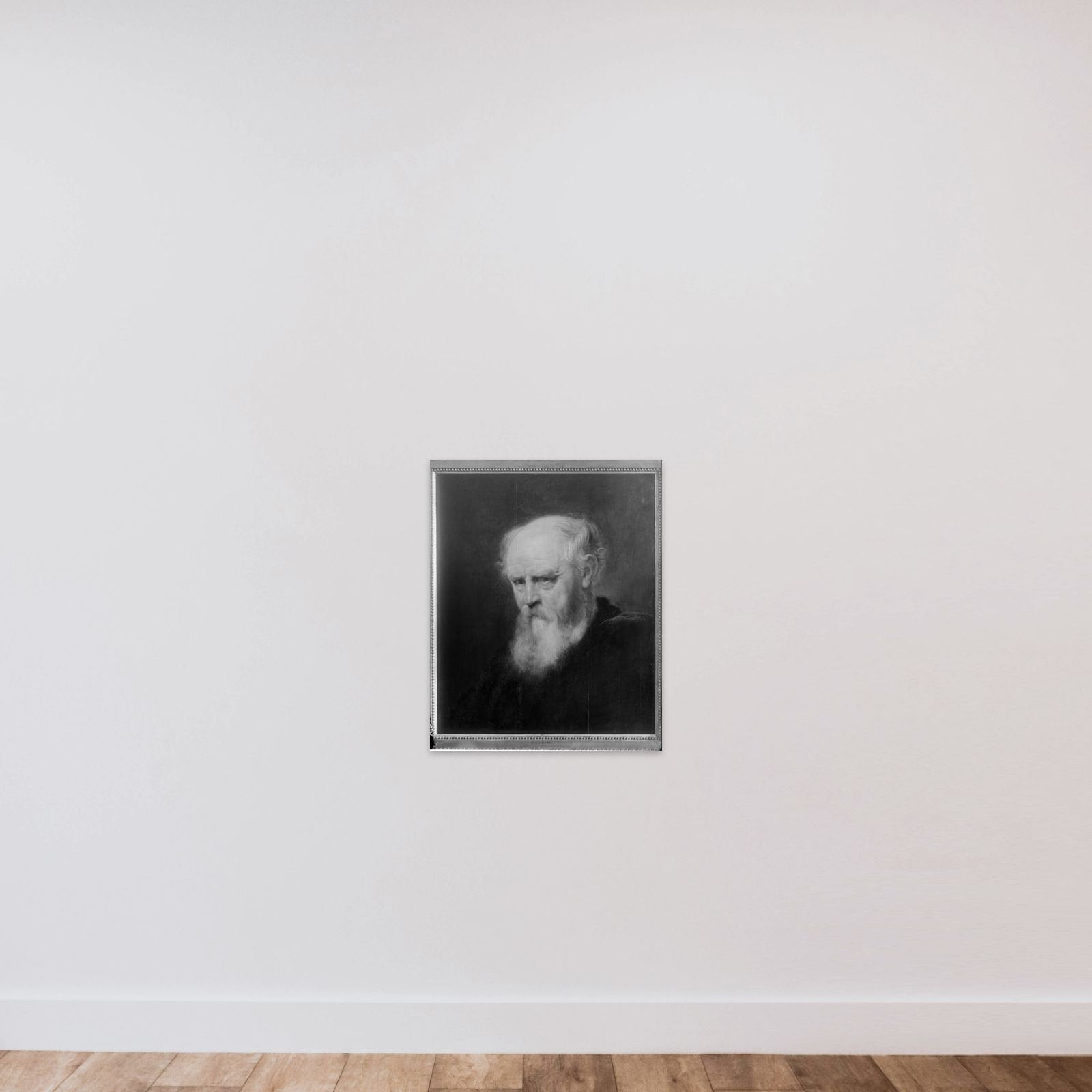 En skægget olding unframed — shown to scale
