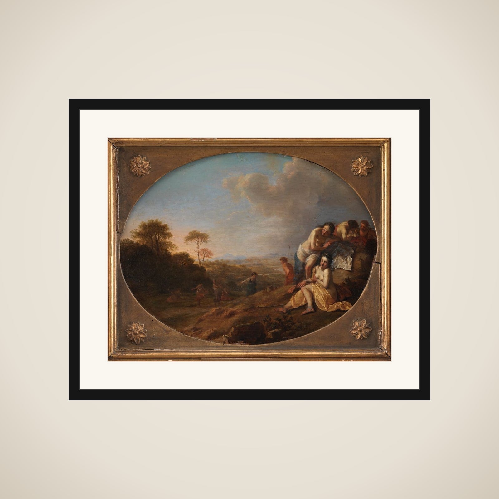 Nymfer i et landskab framed