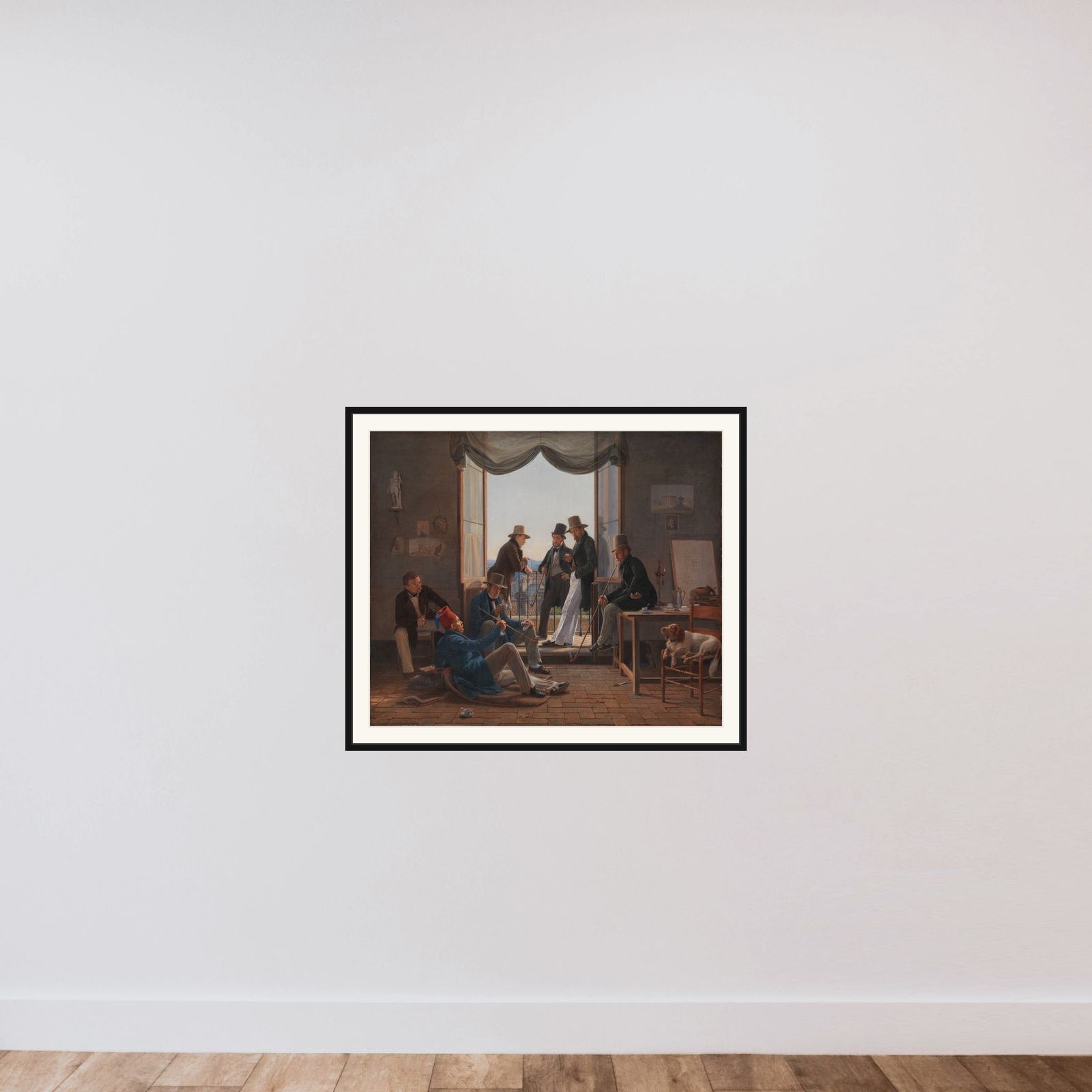 Et selskab af danske kunstnere i Rom framed — shown to scale