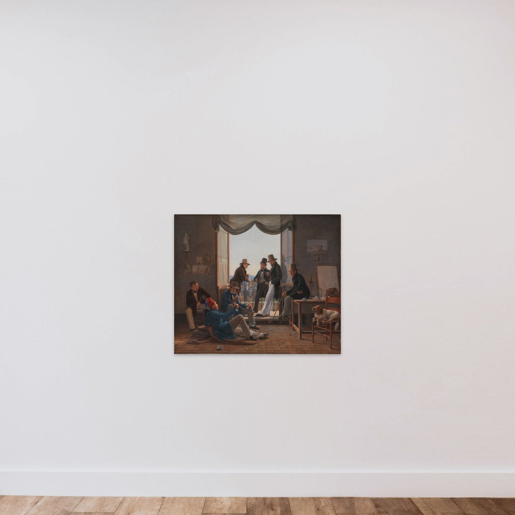Et selskab af danske kunstnere i Rom unframed — shown to scale
