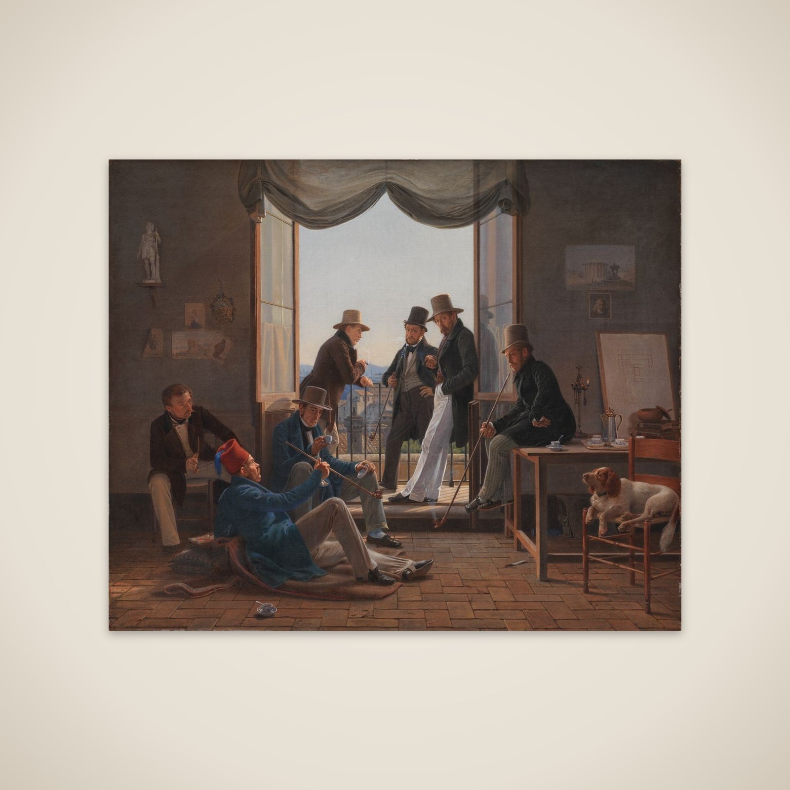 Et selskab af danske kunstnere i Rom unframed print