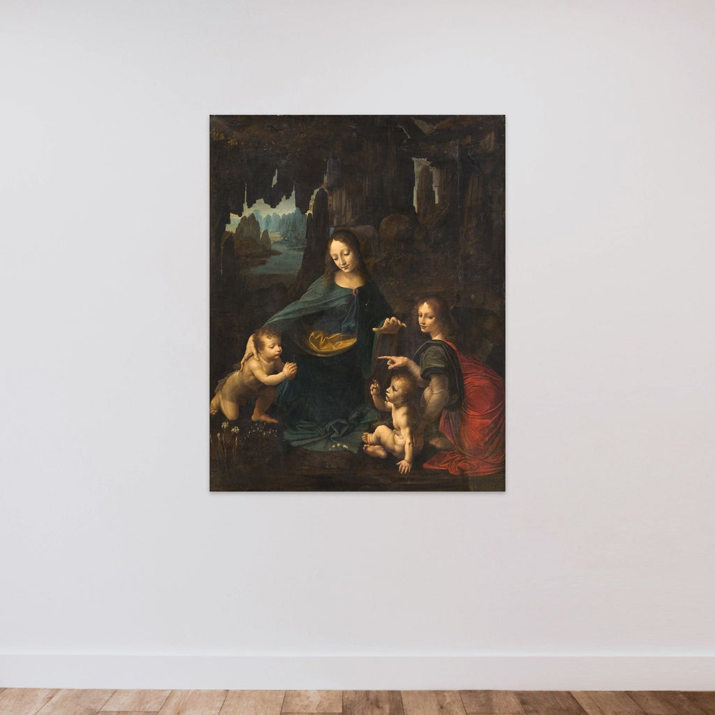 Madonna i klippegrotten unframed — shown to scale