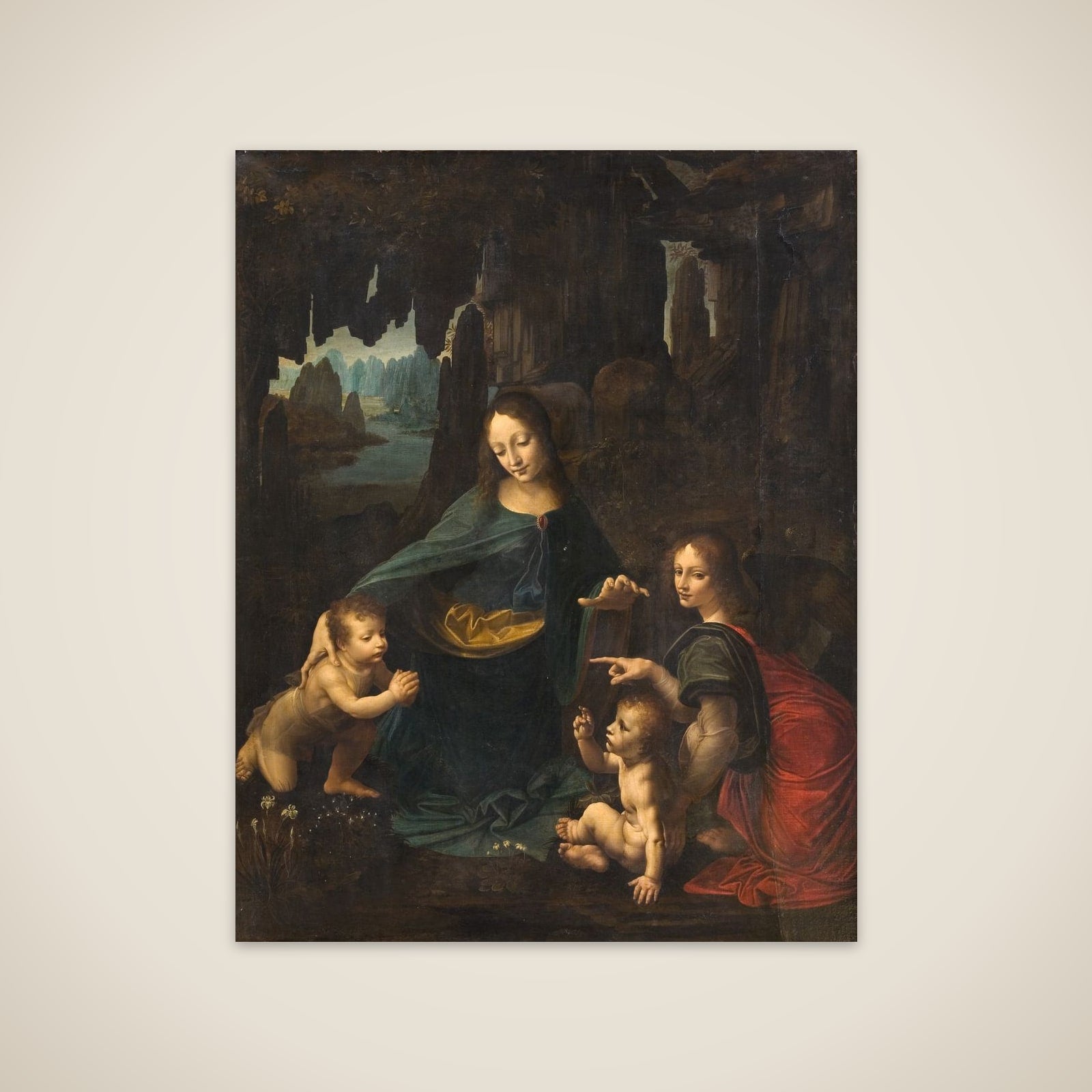 Madonna i klippegrotten unframed print