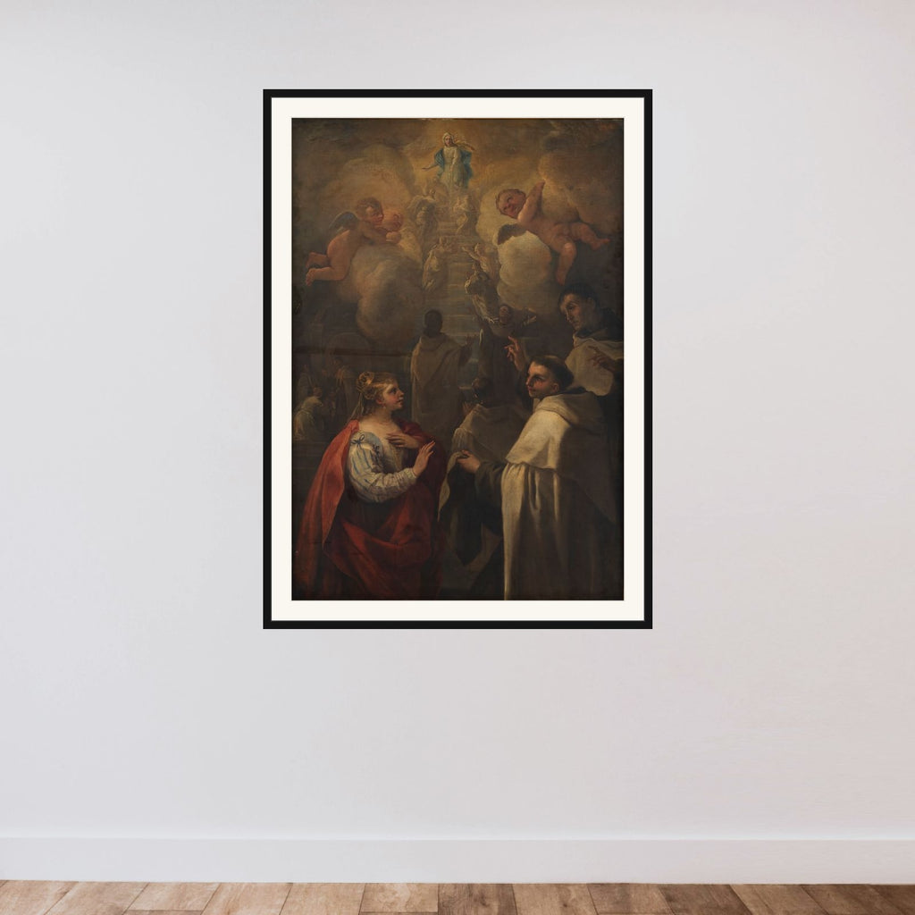 En trappe til himlen framed — shown to scale