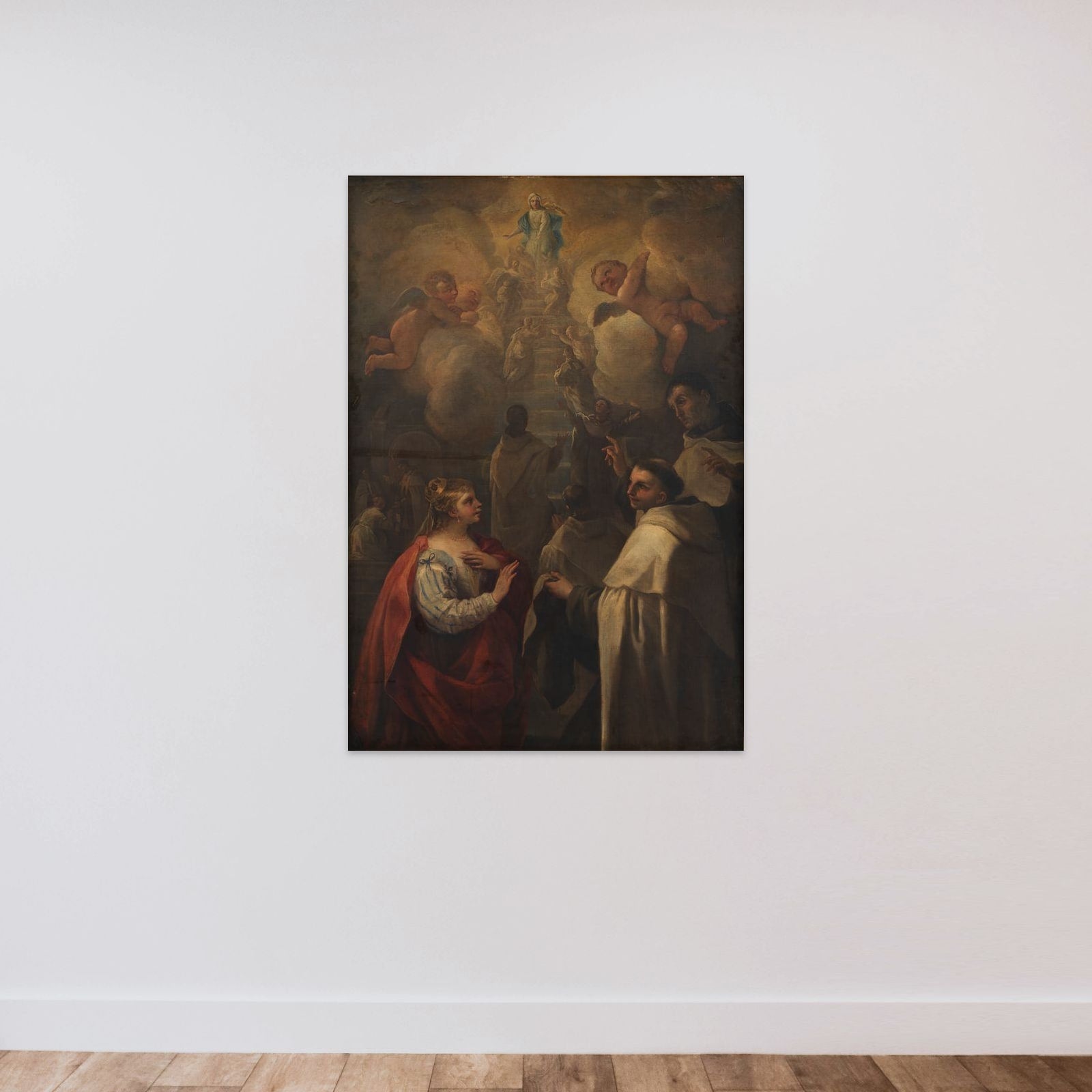 En trappe til himlen unframed — shown to scale