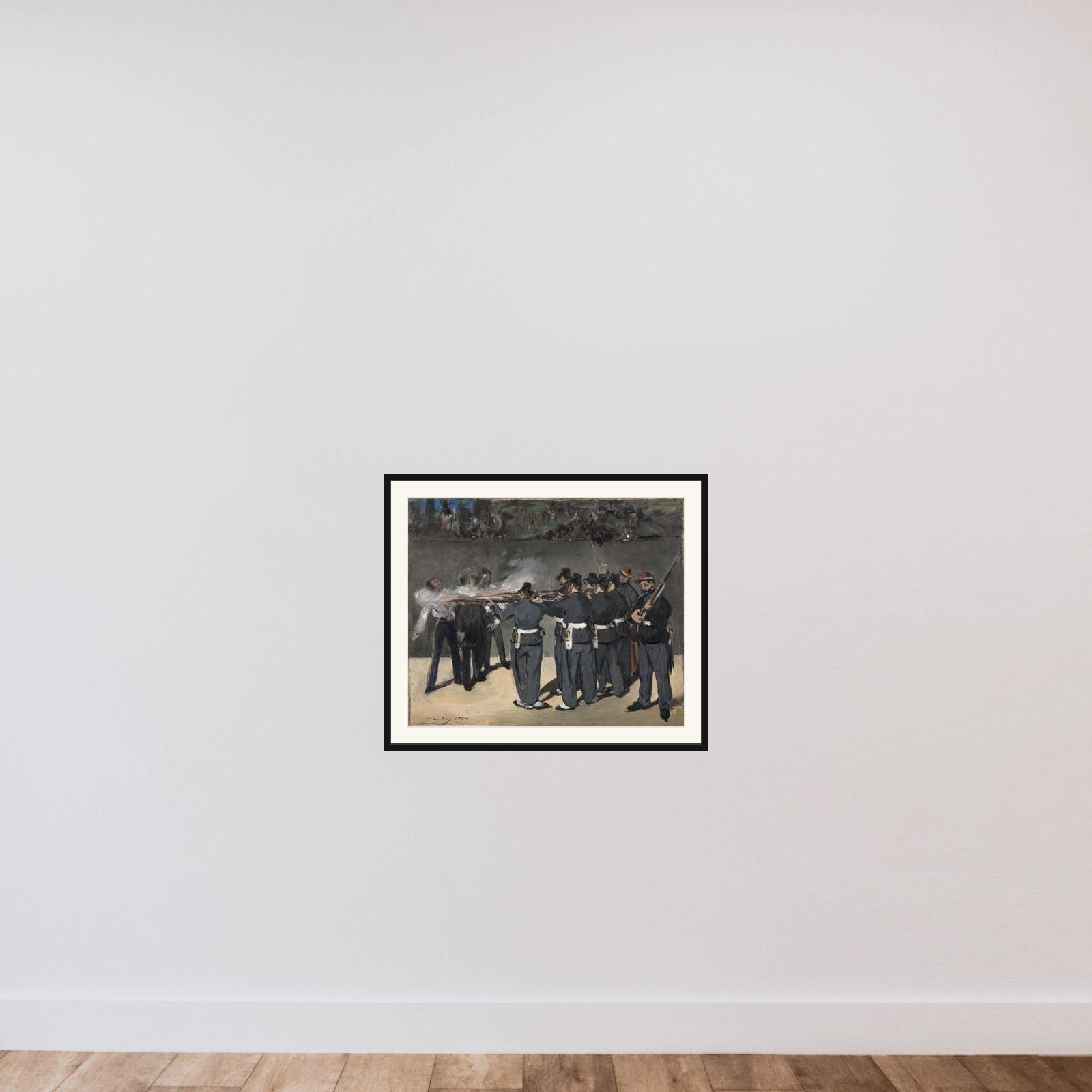 Kejser Maximilians henrettelse framed — shown to scale