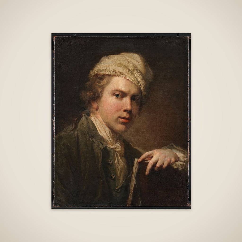 Selvportræt med tegnemappe unframed print