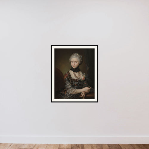 Cathrine Sophie Kirchhoff, f. Christensen framed — shown to scale