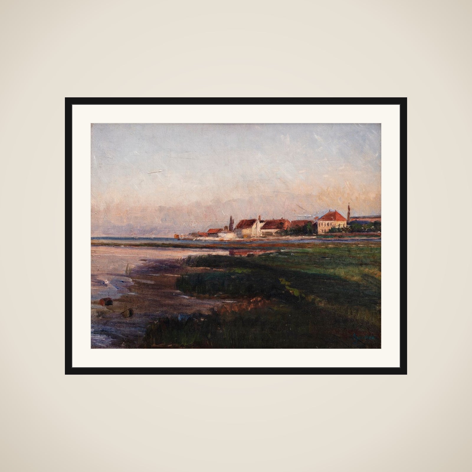 Kastrup Værk. Aftensol framed