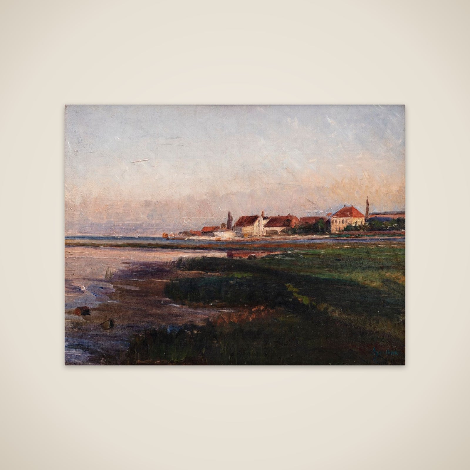 Kastrup Værk. Aftensol unframed print