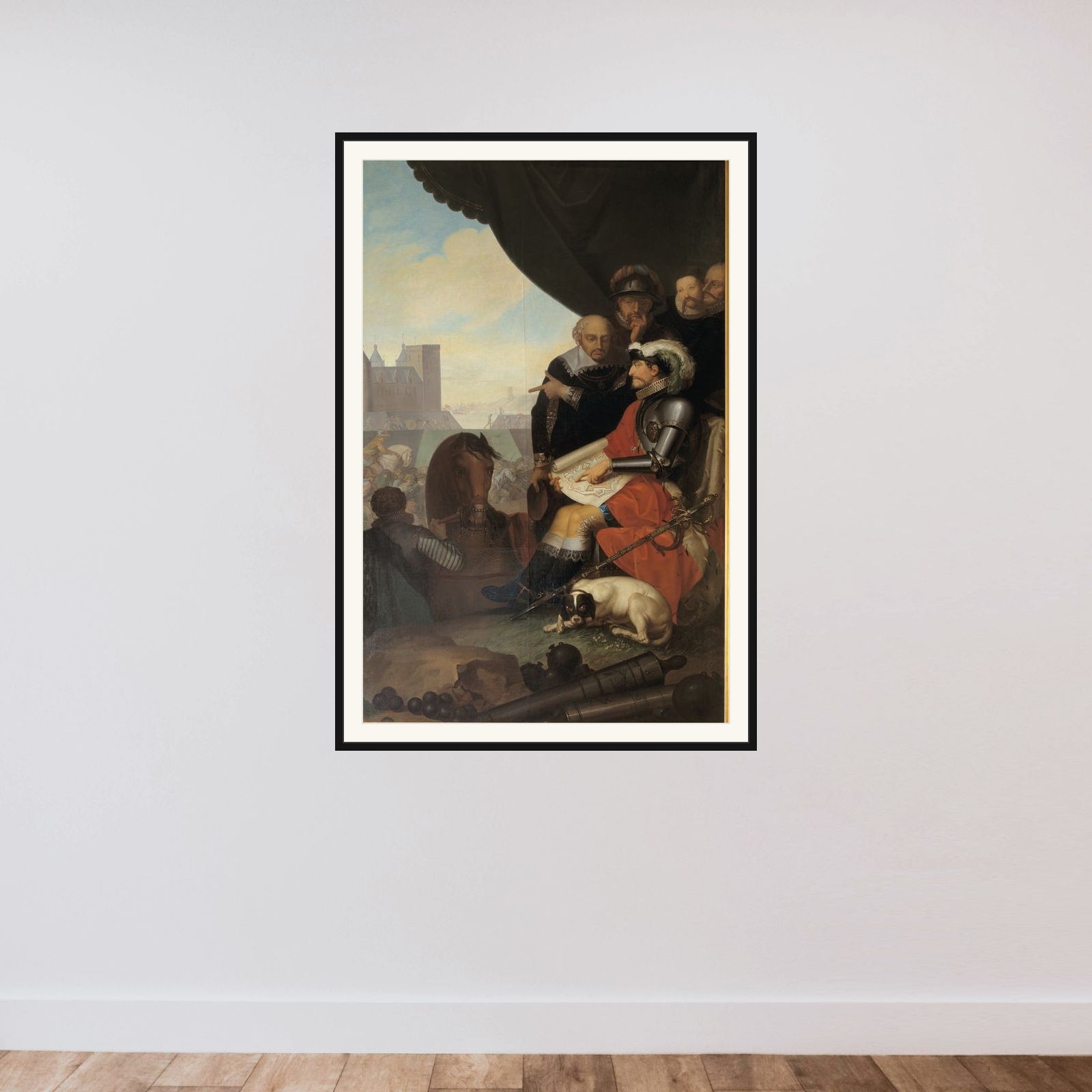 Frederik II bygger Kronborg framed — shown to scale
