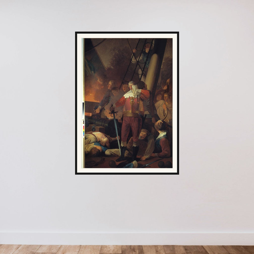 Christian IV på "Trefoldigheden" i slaget på Koldberger Heide 1644 framed — shown to scale