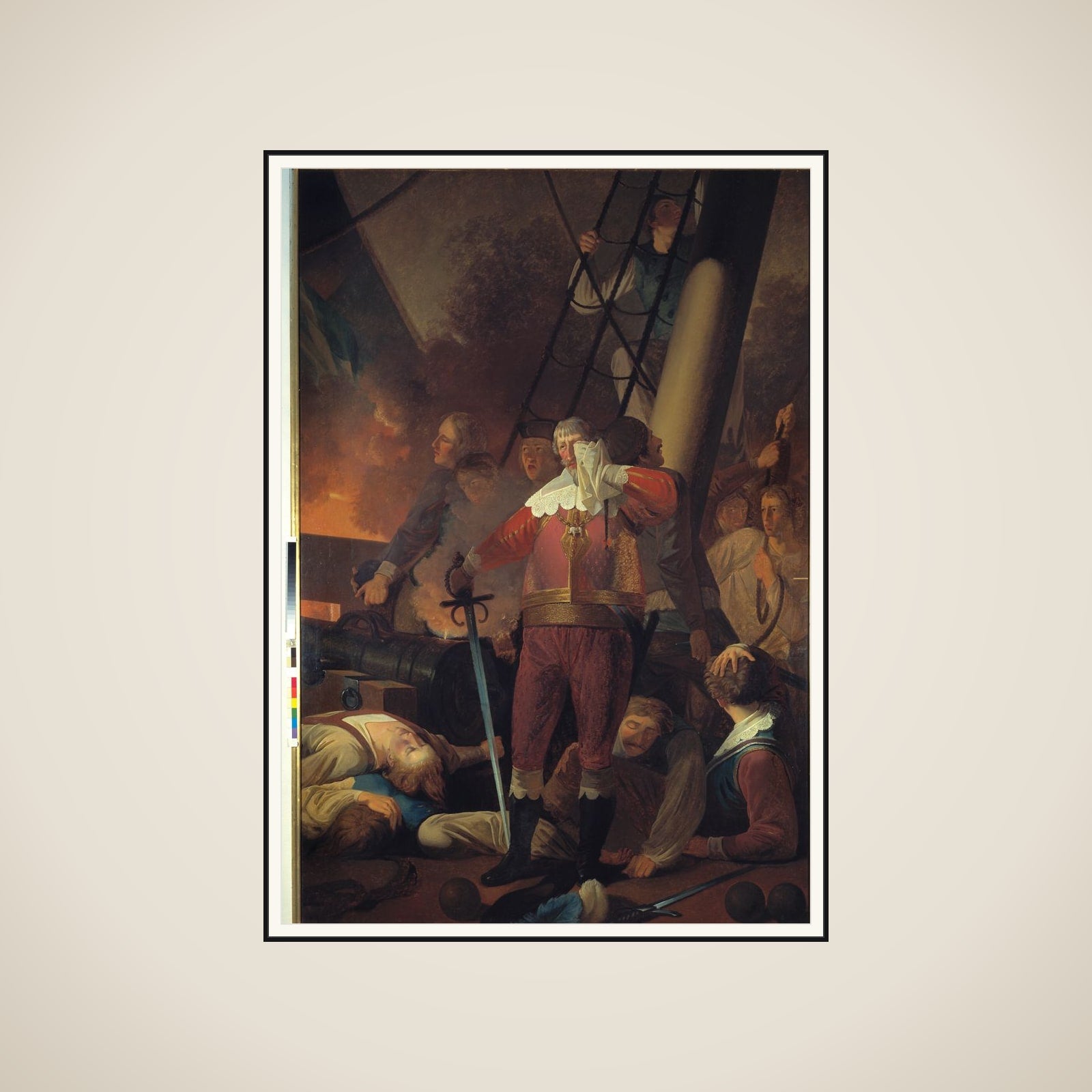Christian IV på "Trefoldigheden" i slaget på Koldberger Heide 1644 framed