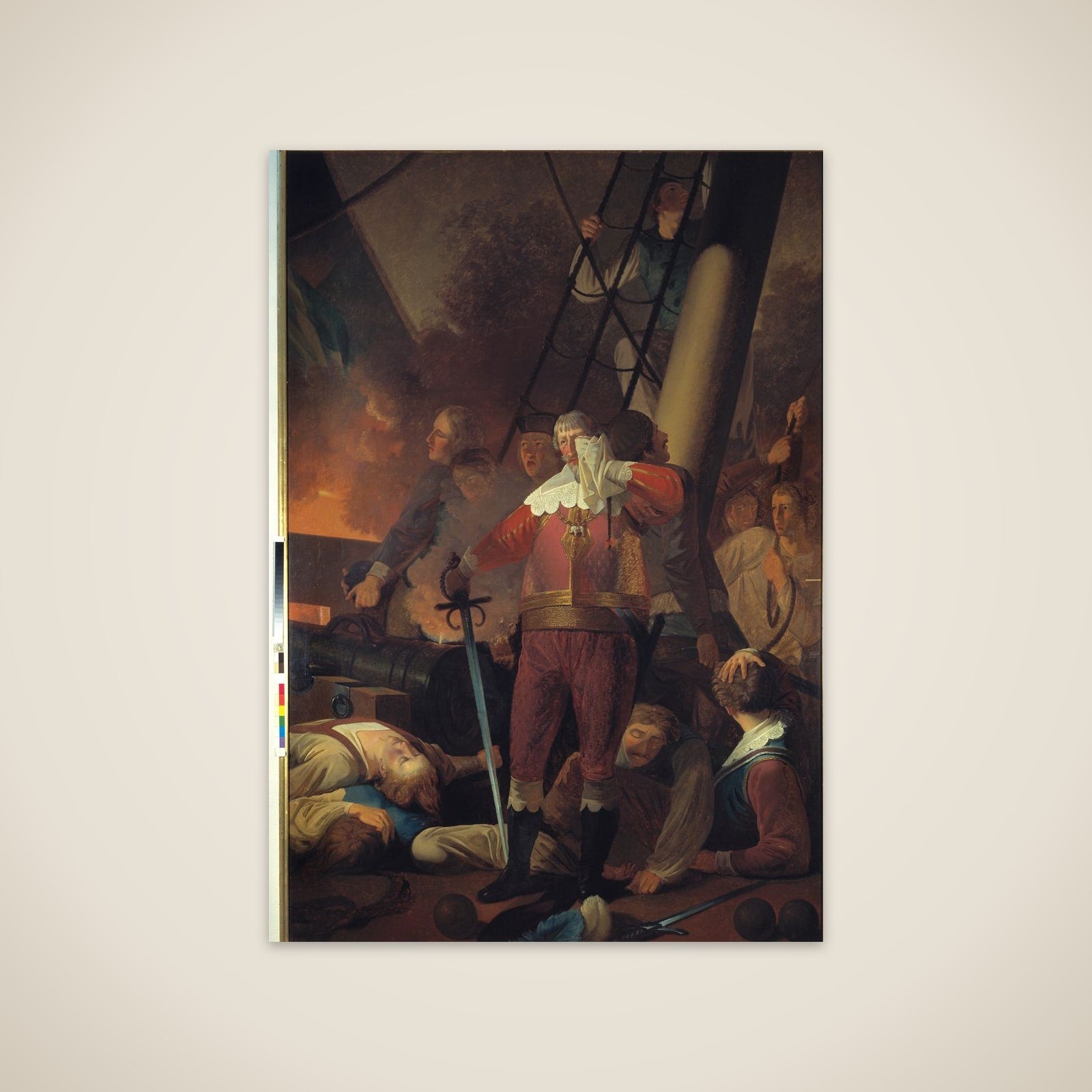 Christian IV på "Trefoldigheden" i slaget på Koldberger Heide 1644 unframed print