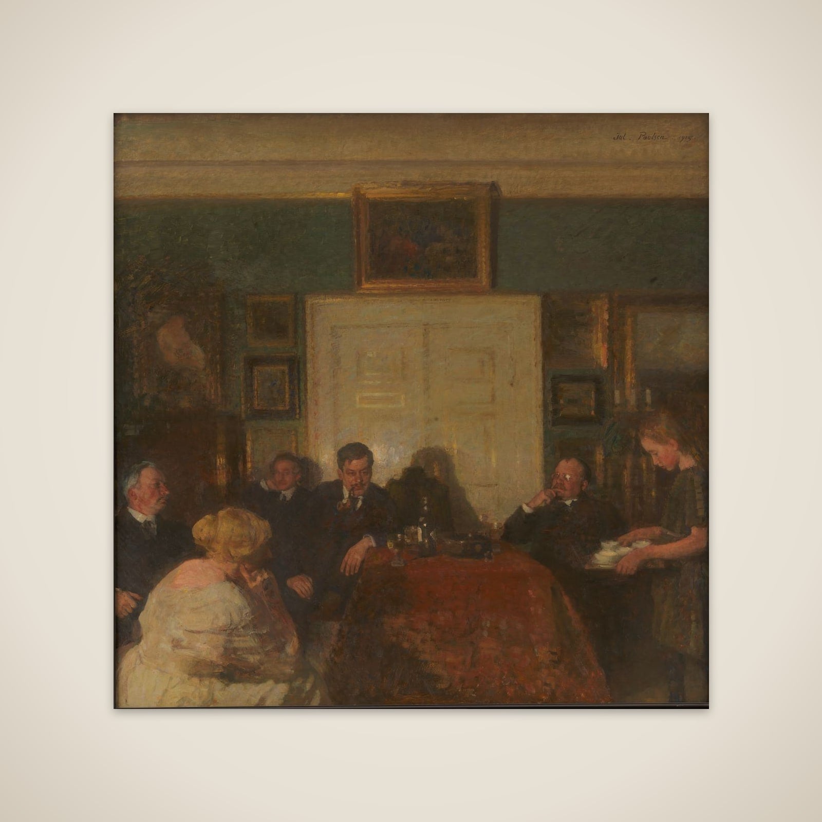 Aftenselskab i kunstnerens hjem unframed print