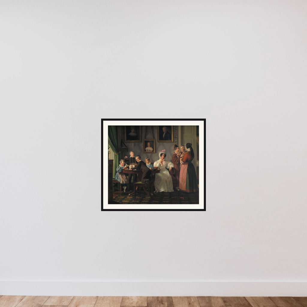 Familien Waagepetersen framed — shown to scale