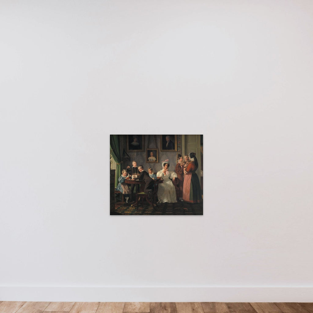 Familien Waagepetersen unframed — shown to scale
