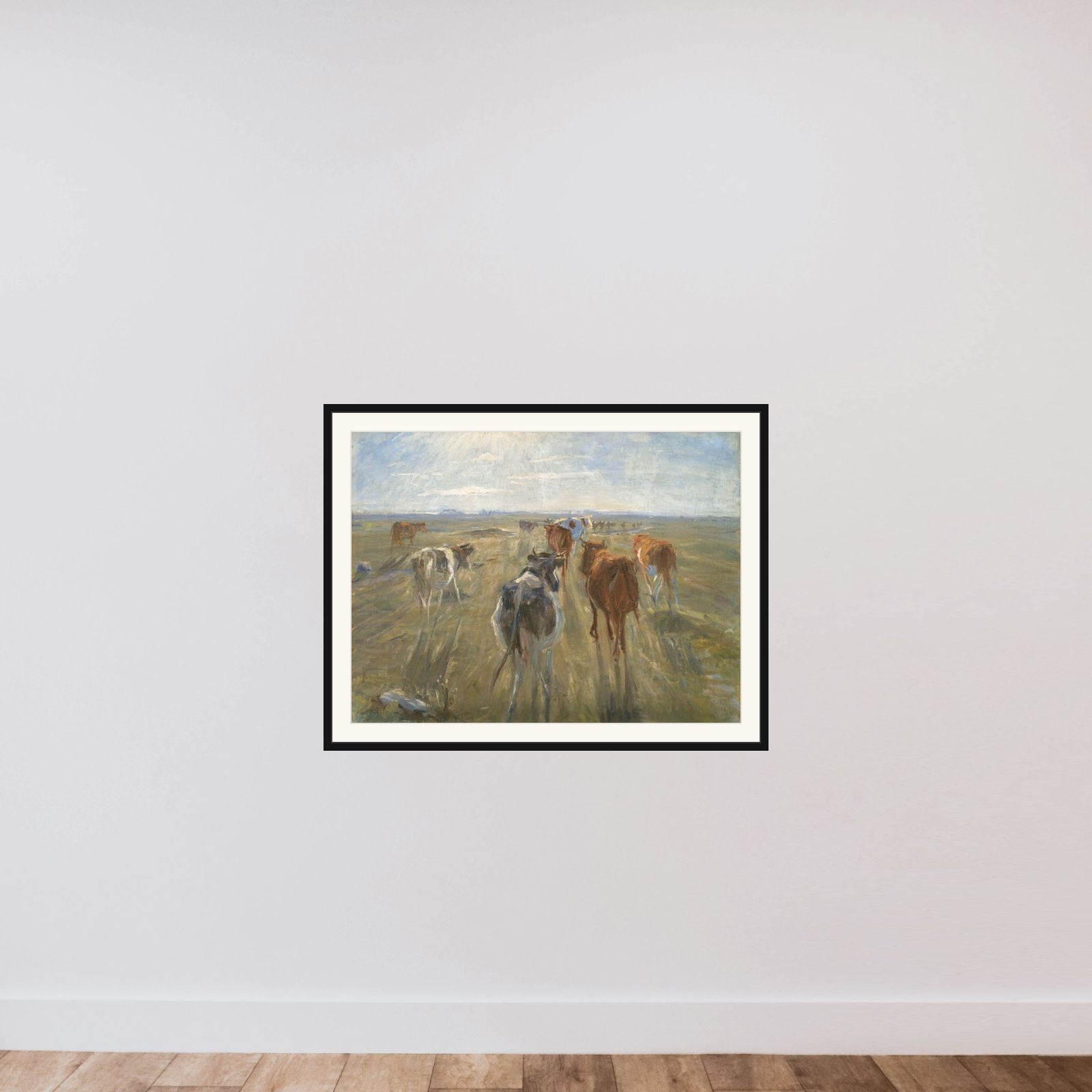 Lange skygger. Kvæg på Saltholm framed — shown to scale