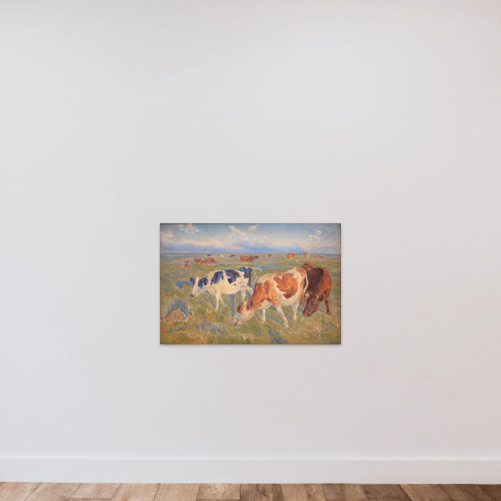 Græssende køer. Saltholm unframed — shown to scale