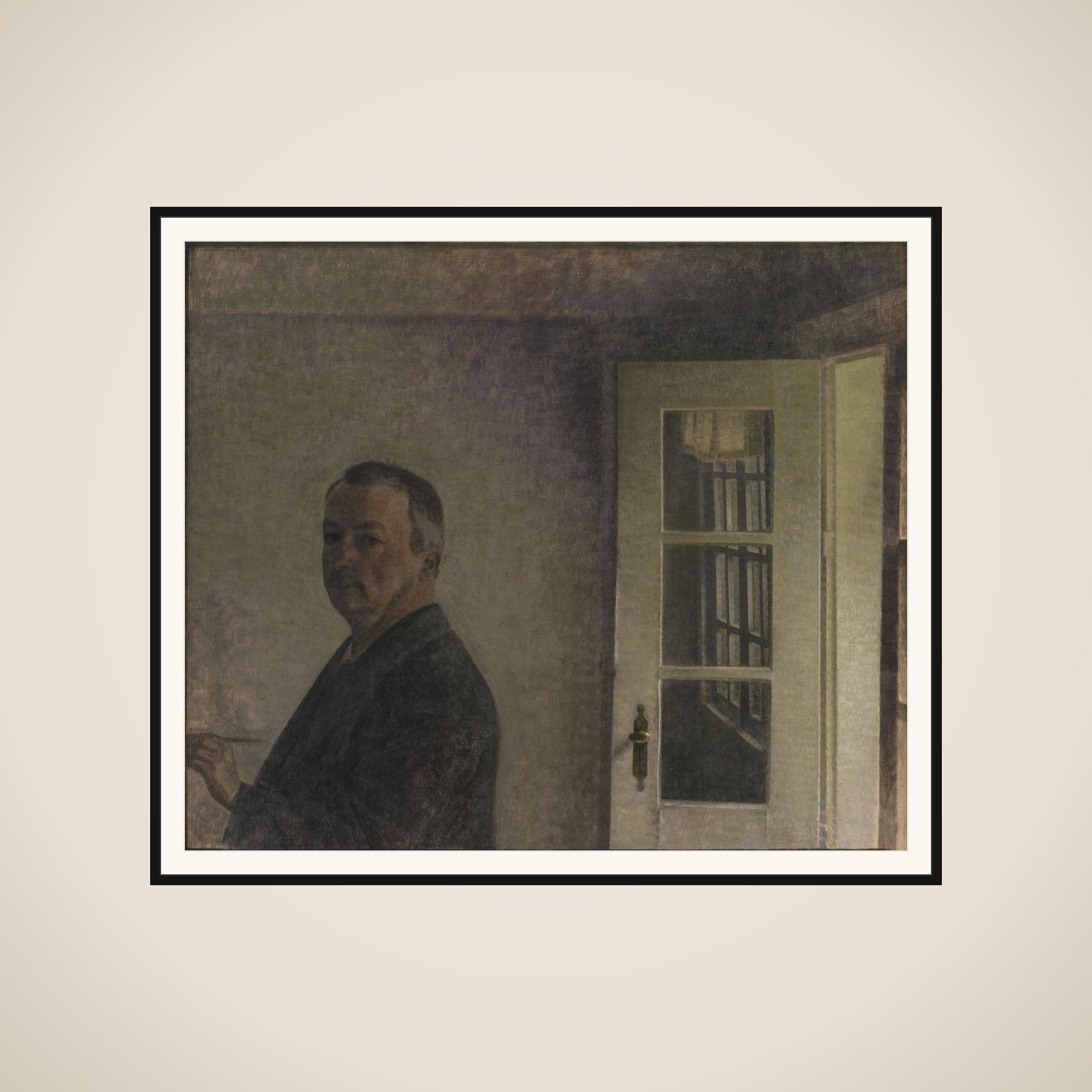 Selvportræt. Spurveskjul framed