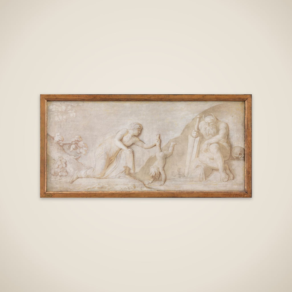 Thetis dypper sin spæde søn Achilleus i floden Styx for at gøre ham usårlig unframed print