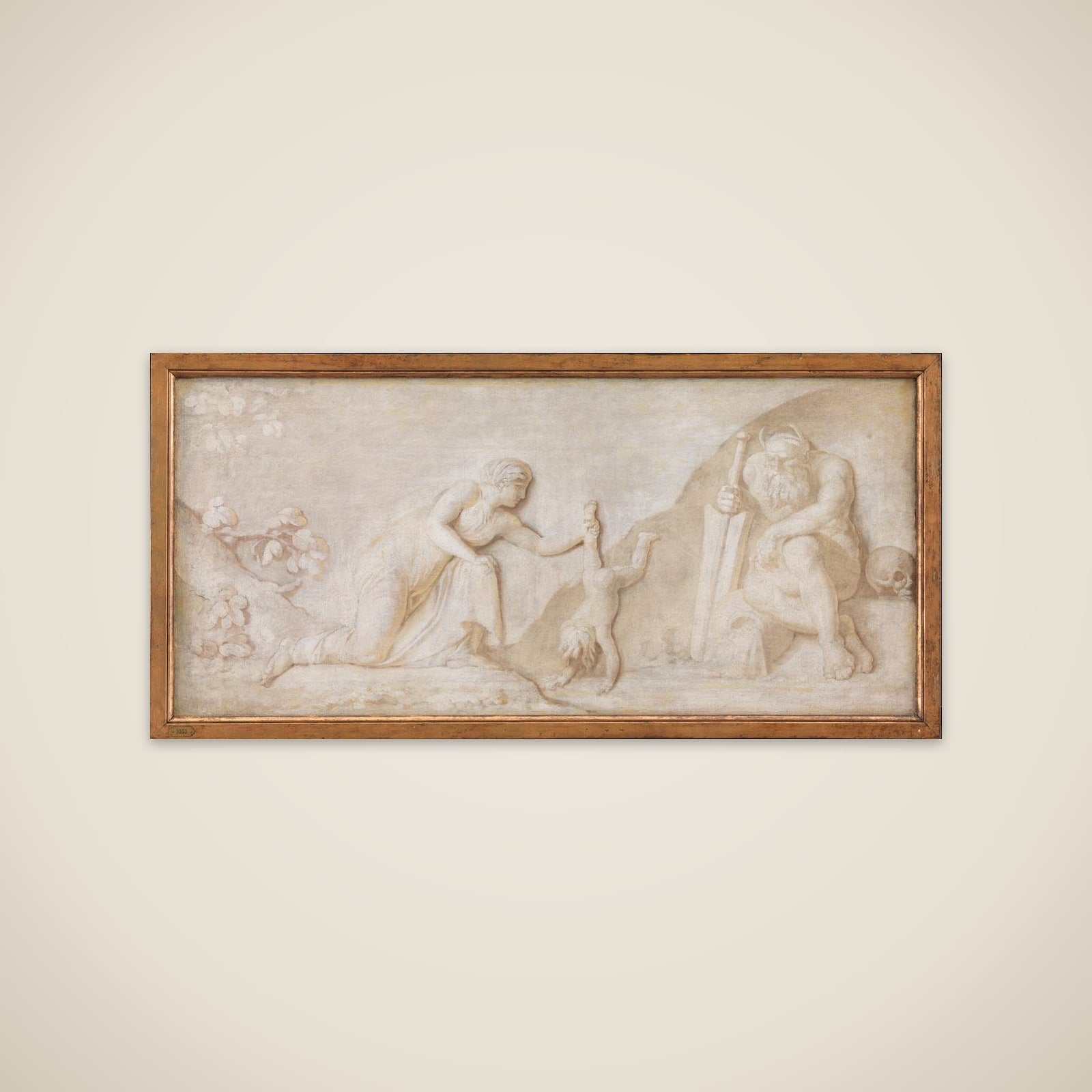 Thetis dypper sin spæde søn Achilleus i floden Styx for at gøre ham usårlig unframed print