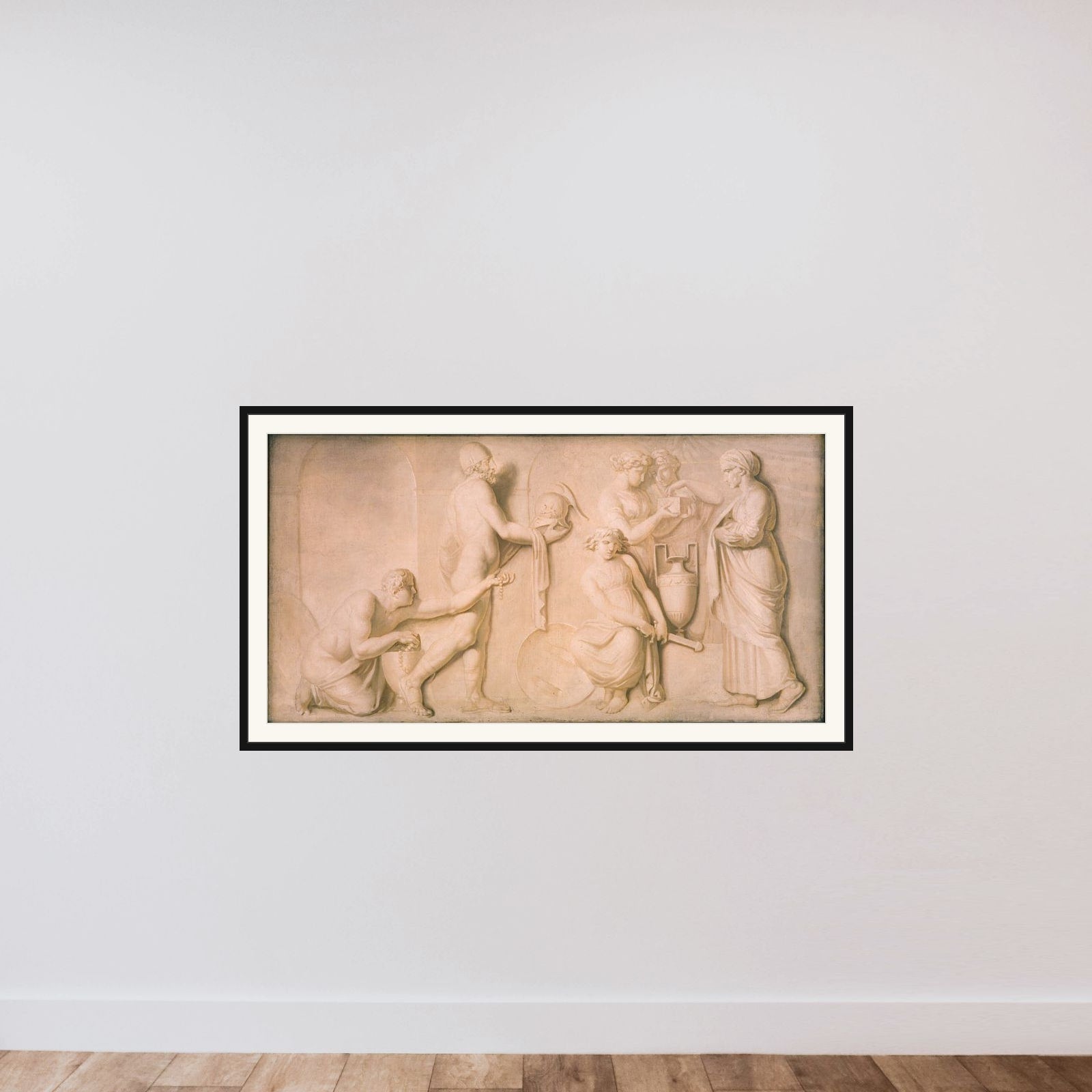Achilleus mellem Lykomedes' døtre framed — shown to scale