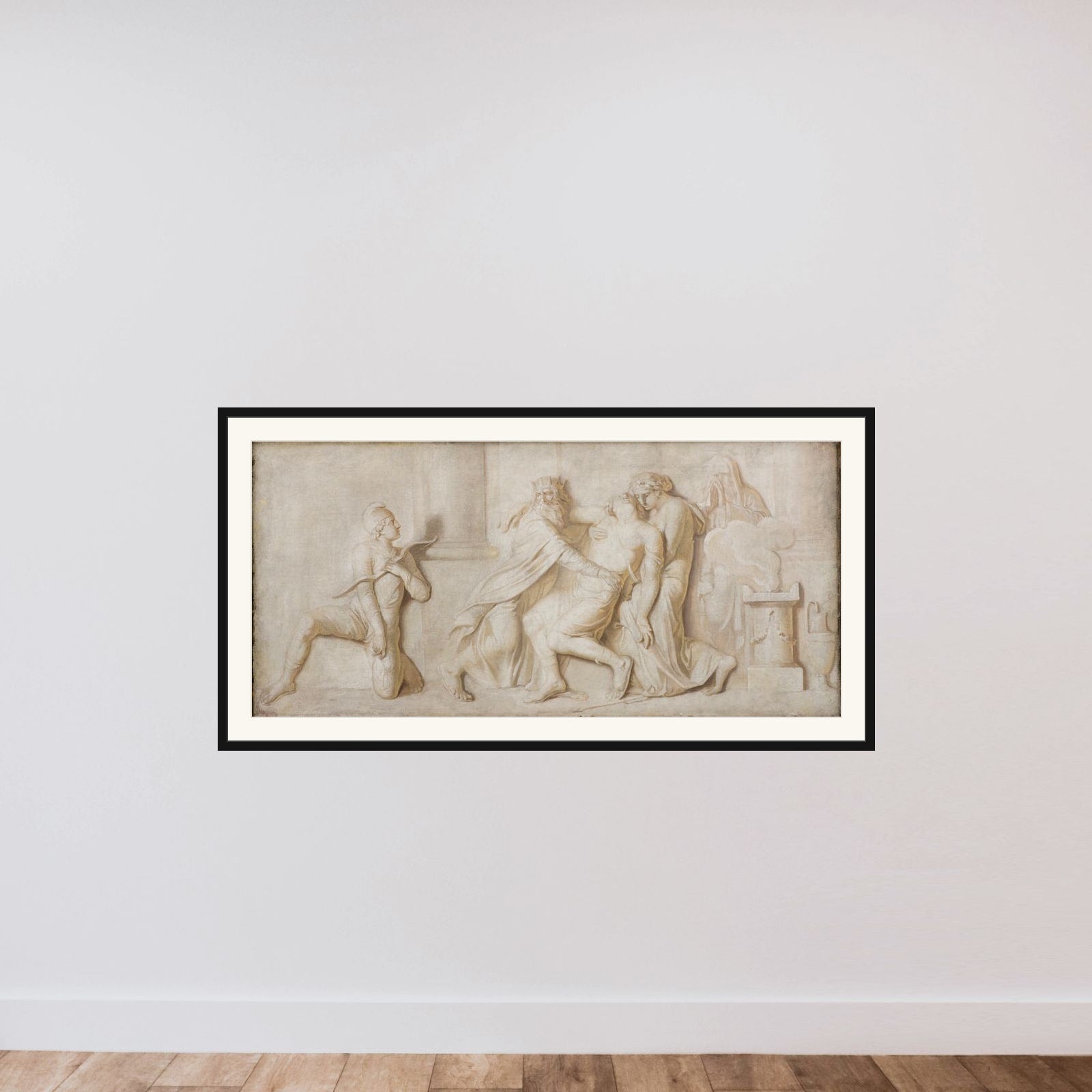 Achilleus' død for Paris' pileskud framed — shown to scale