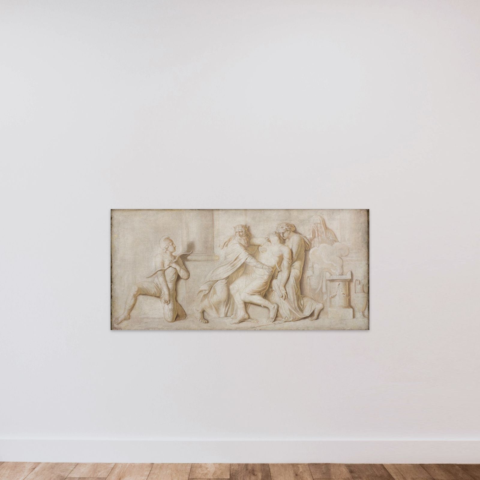 Achilleus' død for Paris' pileskud unframed — shown to scale