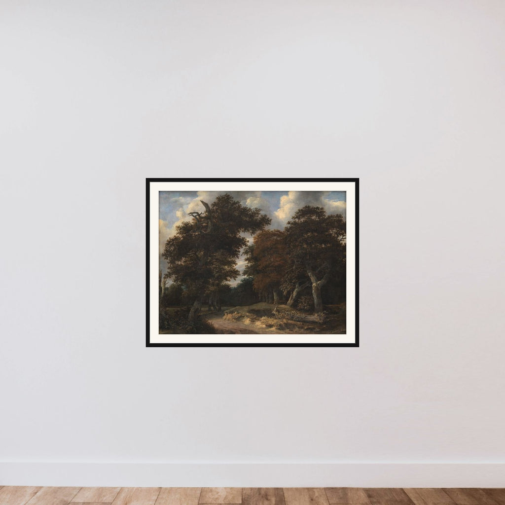 Vej gennem en egeskov framed — shown to scale