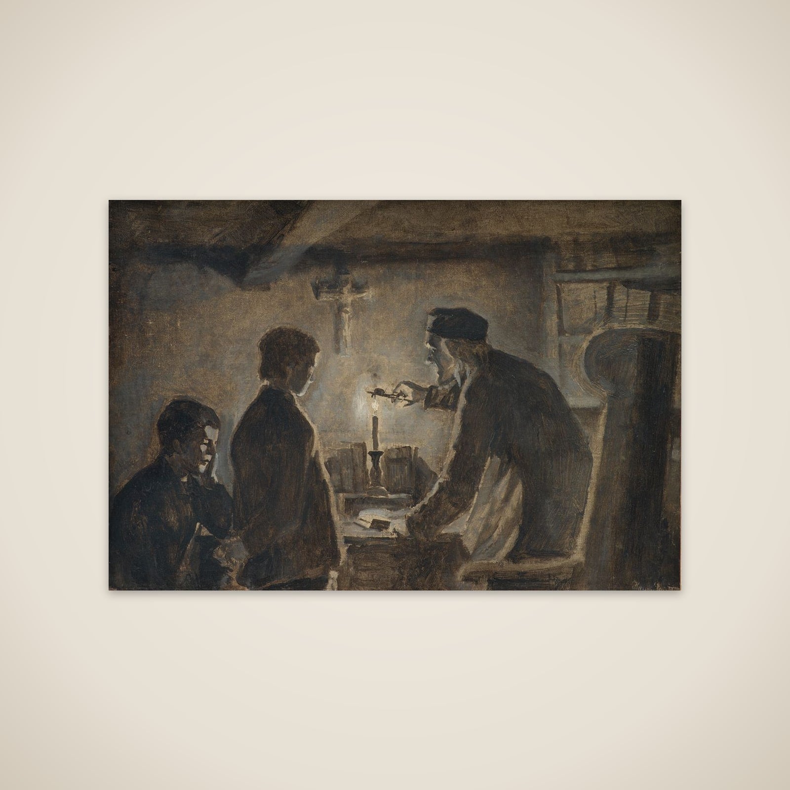 Hr. Søren slukker lyset Nytårsaften unframed print