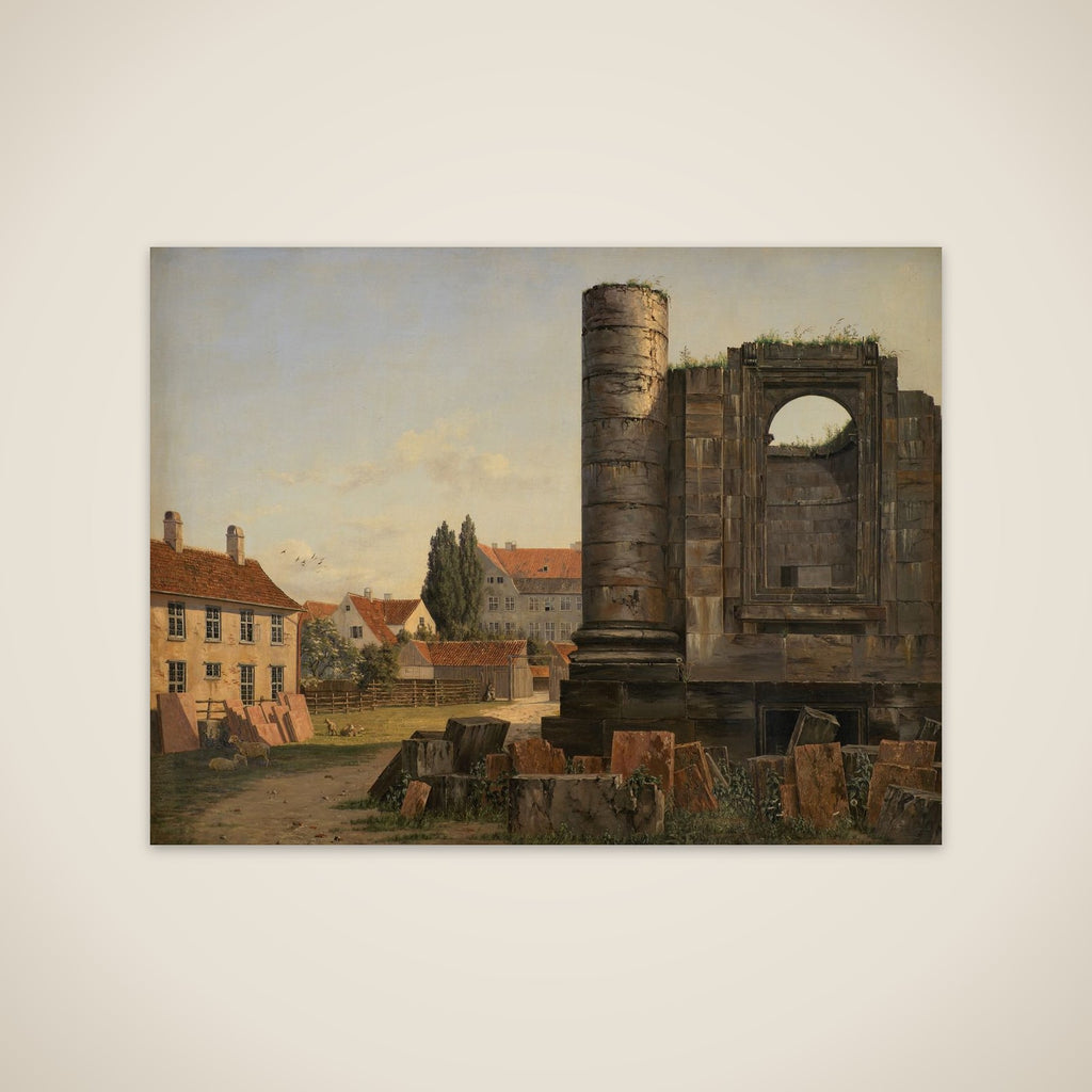 Parti af Marmorpladsen med ruinerne af den ufuldførte Frederikskirke unframed print