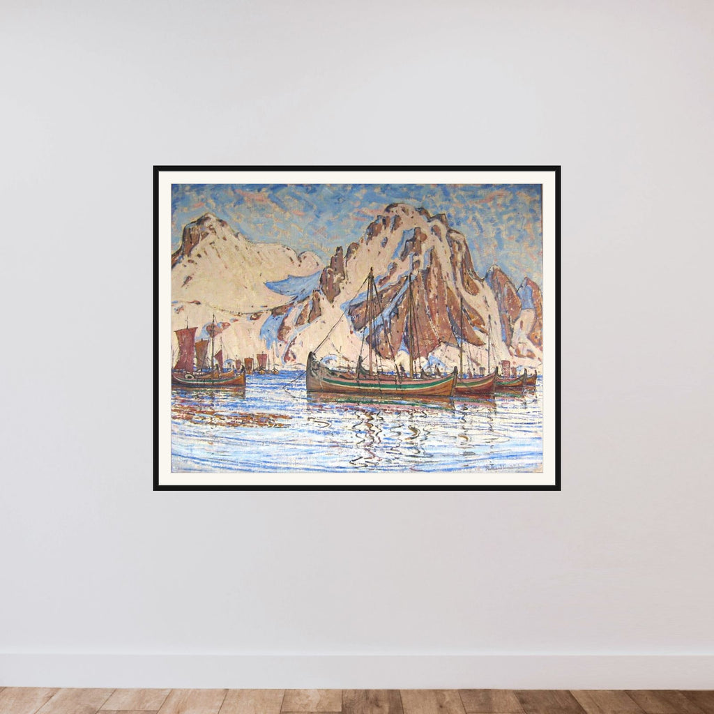 Billede fra Lofoten framed — shown to scale