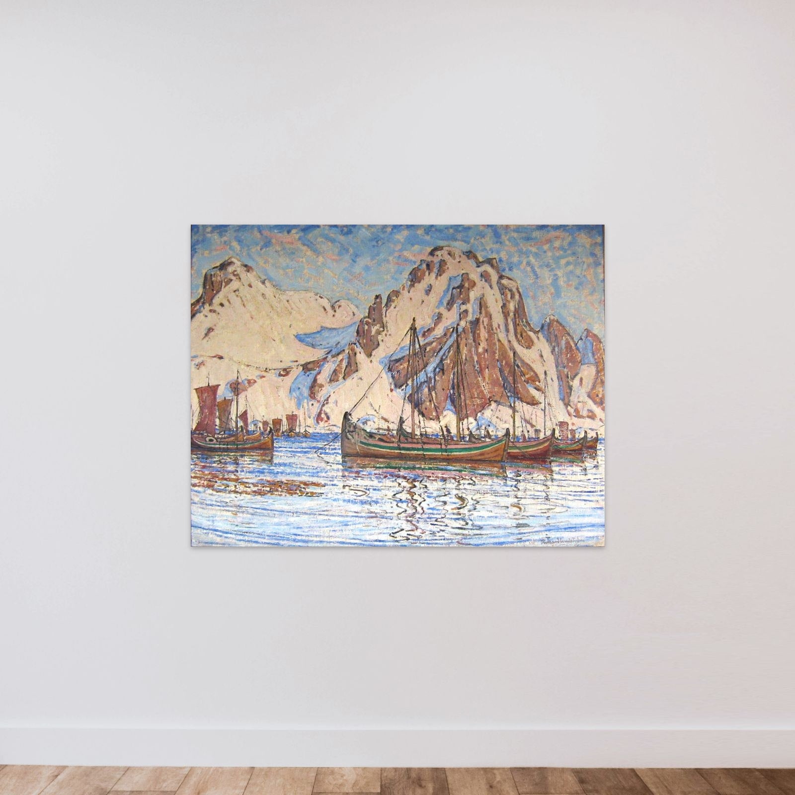 Billede fra Lofoten unframed — shown to scale