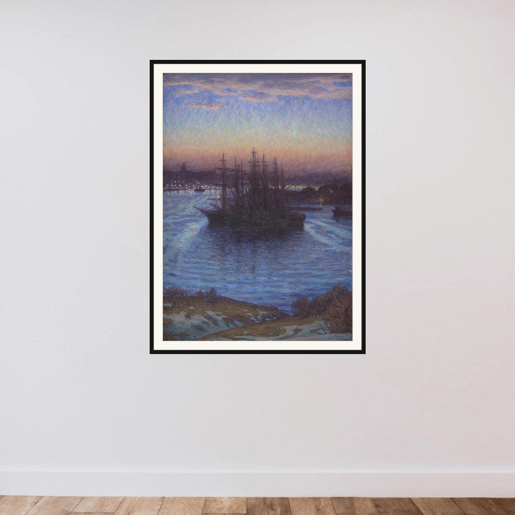 Skibe for anker. Vinter framed — shown to scale