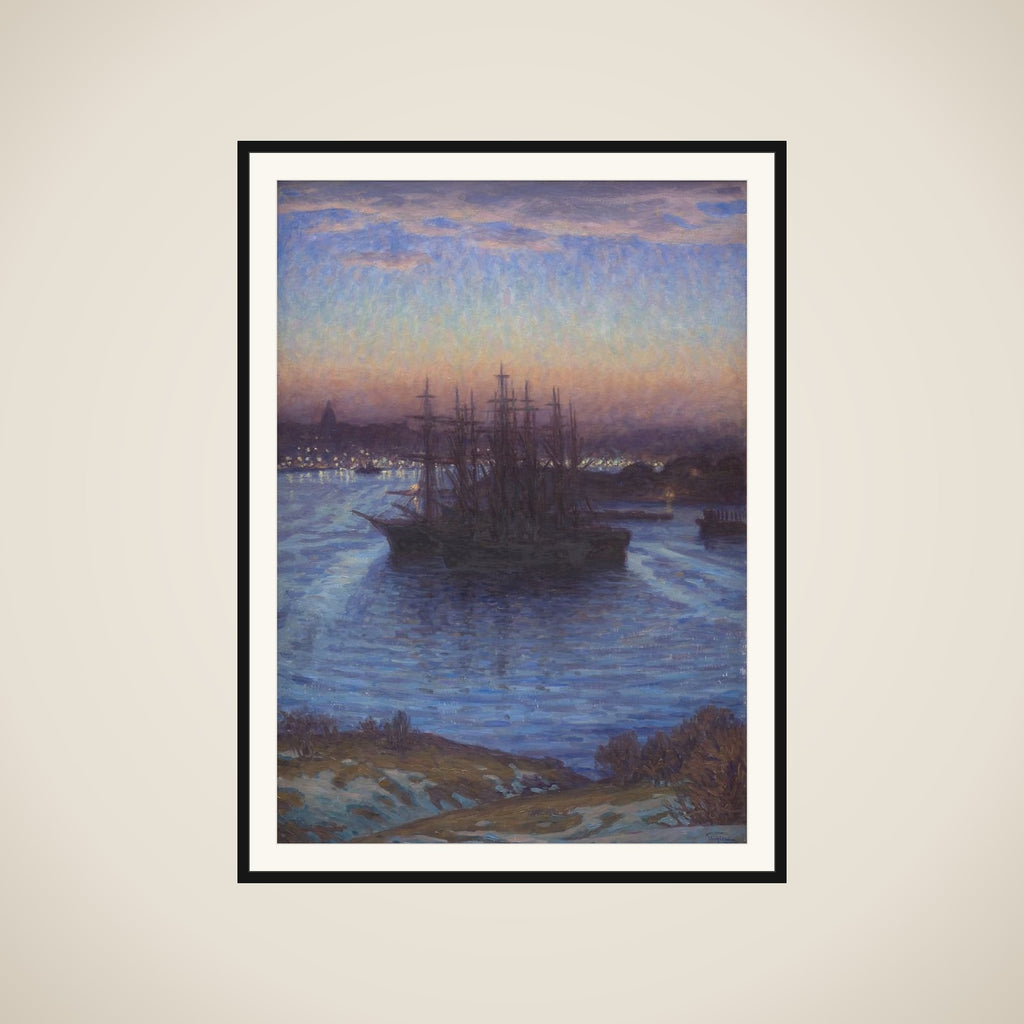 Skibe for anker. Vinter framed