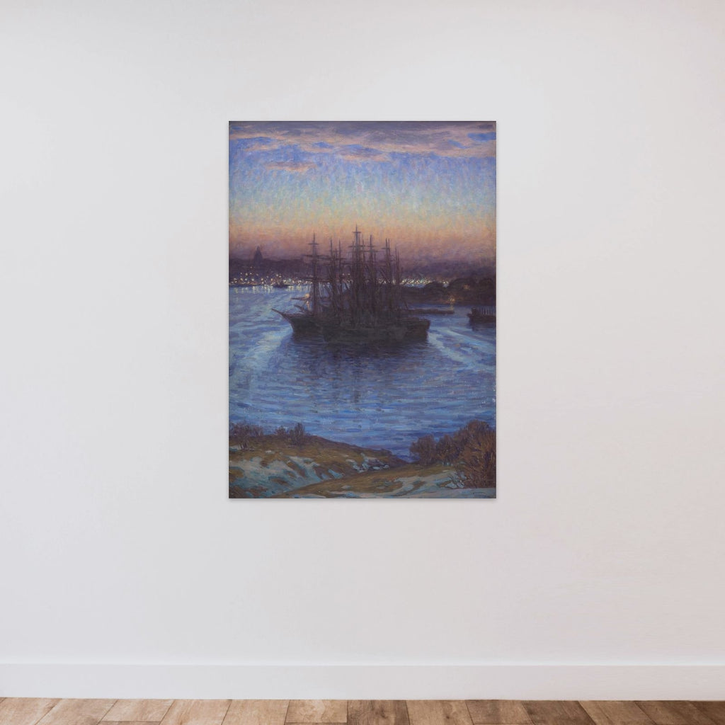 Skibe for anker. Vinter unframed — shown to scale