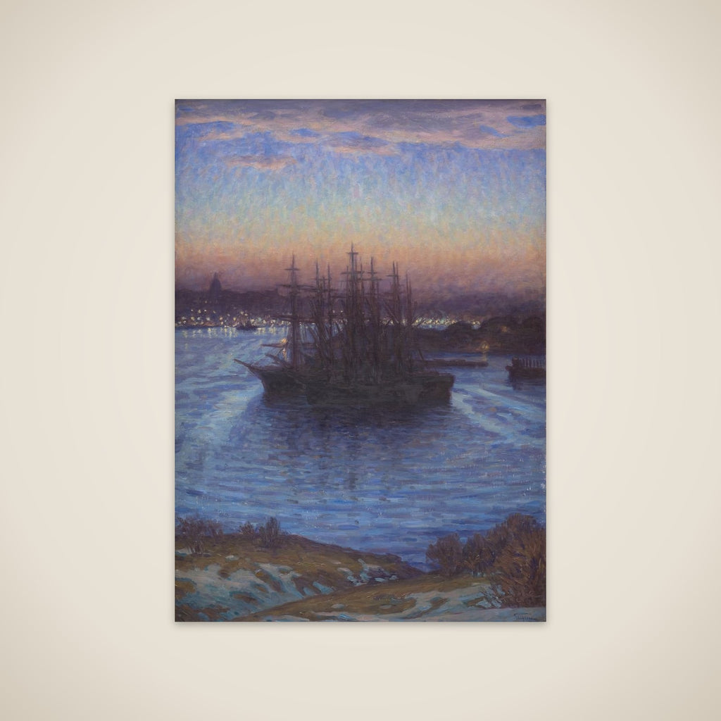 Skibe for anker. Vinter unframed print