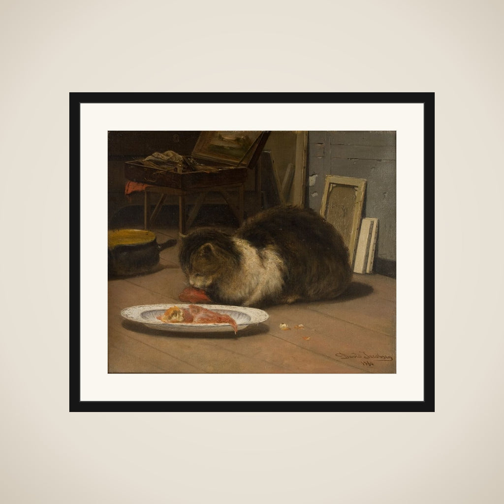 Katten i atelieret framed