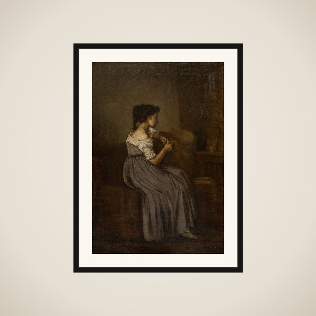 Studie af en siddende pige framed