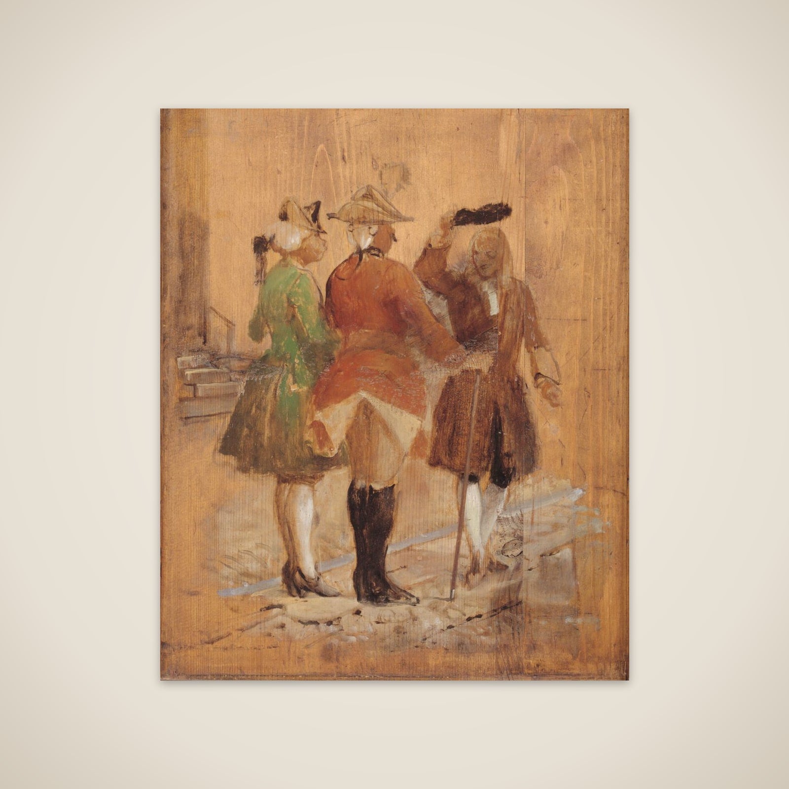 Holberg går af vejen for Jacob von Thyboe og Jean de France unframed print