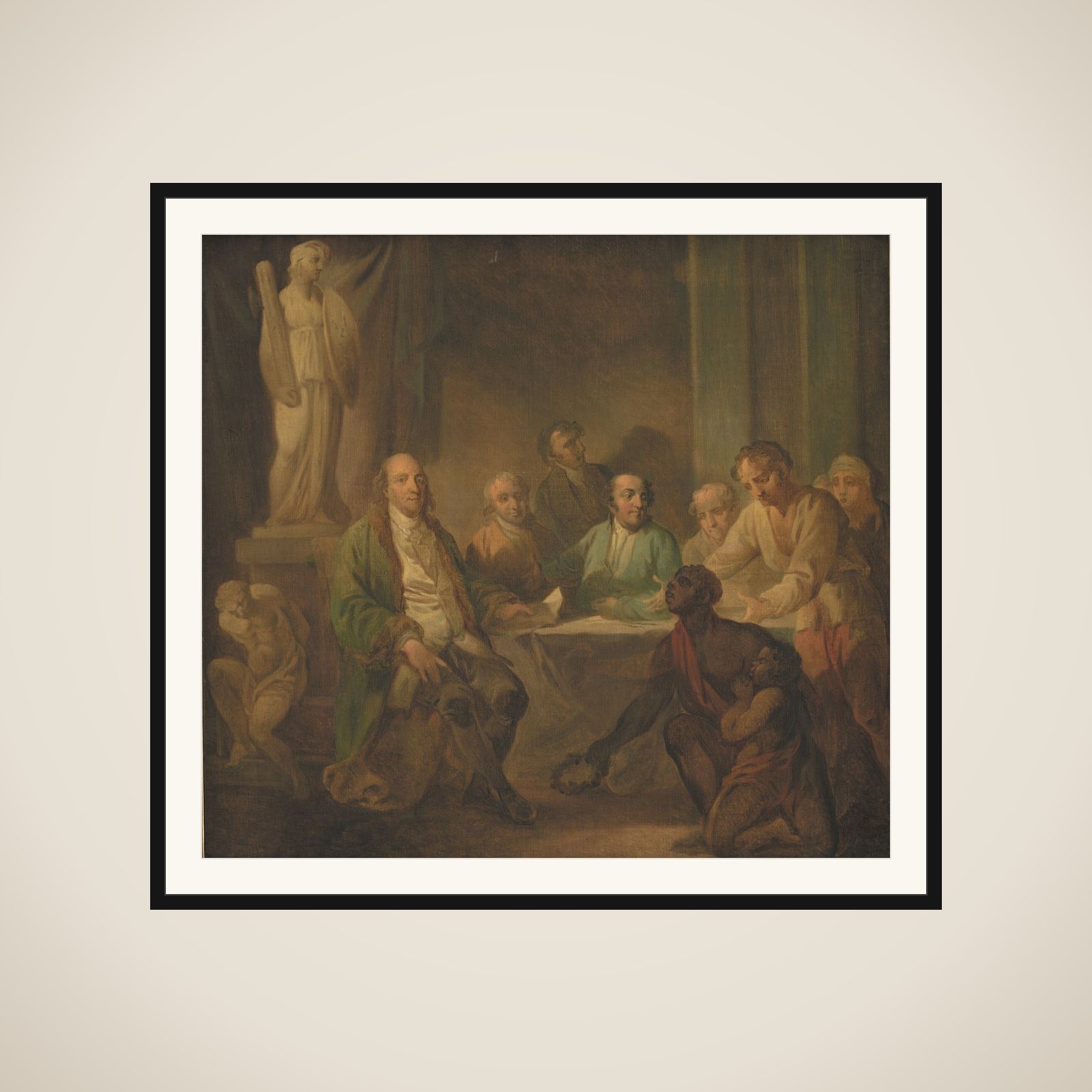 Hyldest til Benjamin Franklin framed