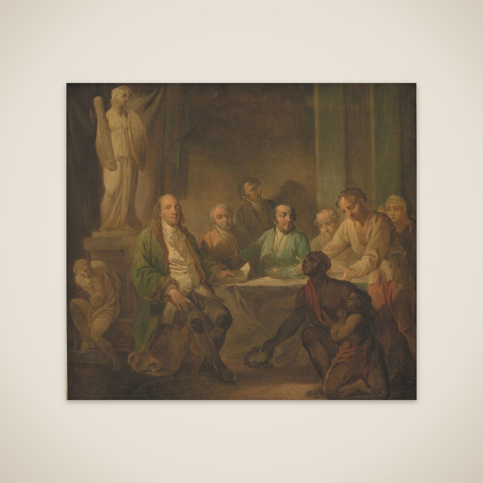 Hyldest til Benjamin Franklin unframed print