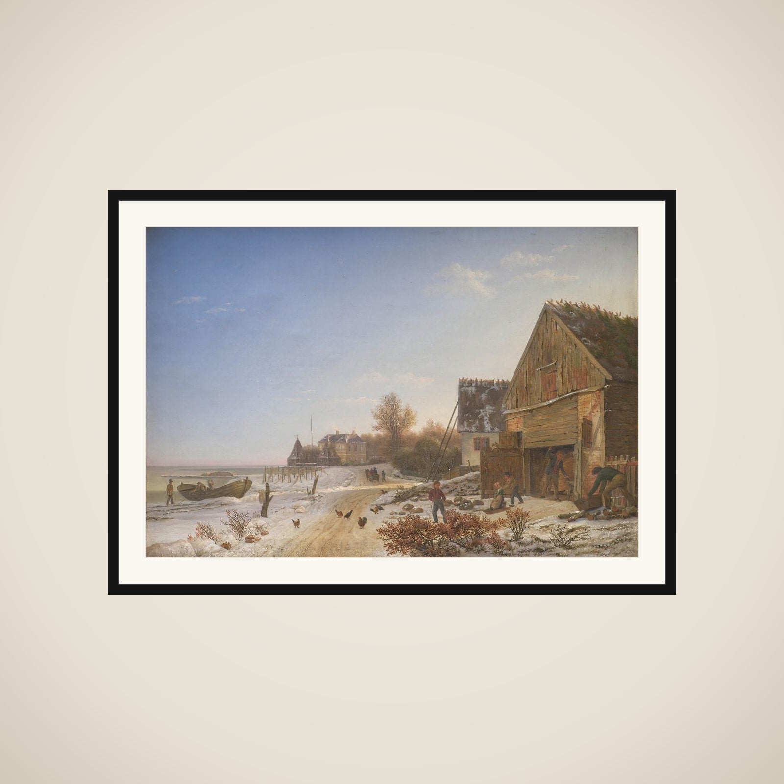 Strandvejen ved Vedbæk. Vintereftermiddag framed