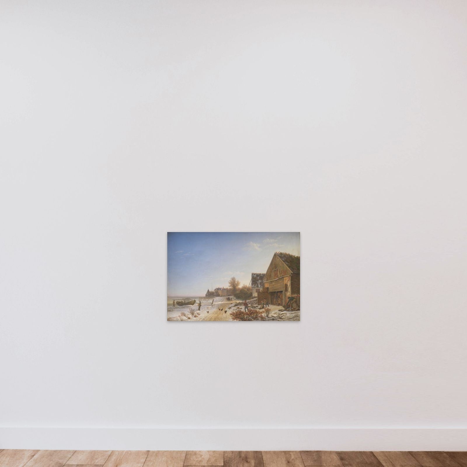 Strandvejen ved Vedbæk. Vintereftermiddag unframed — shown to scale
