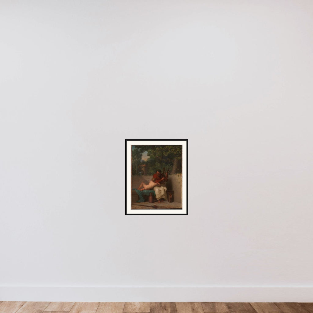 Den græske digter Anakreon og Amaryllis framed — shown to scale