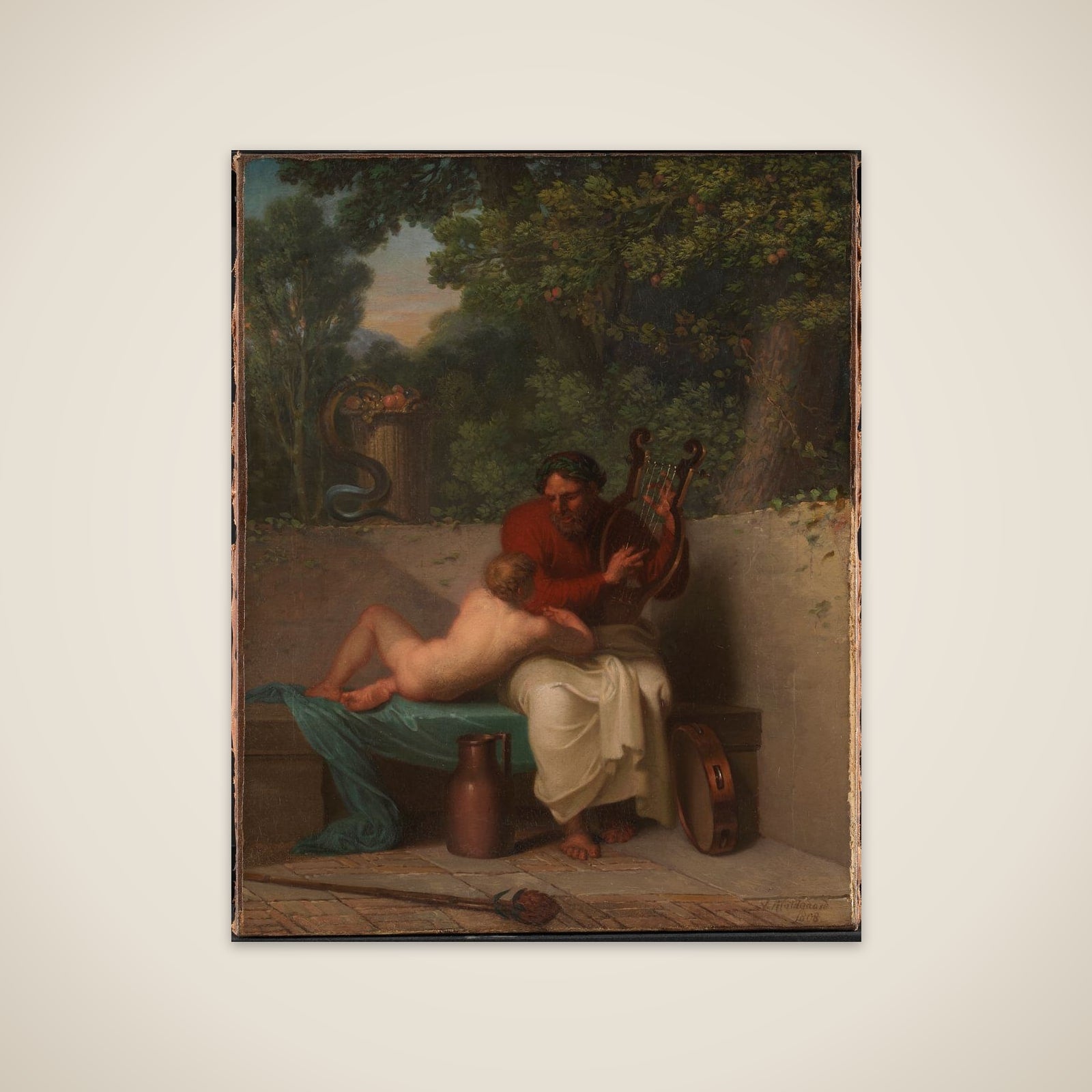 Den græske digter Anakreon og Amaryllis unframed print