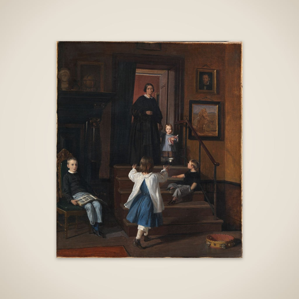 Kunstnerens hustru og børn i atelieret på Charlottenborg unframed print
